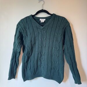 Vintage Talbots Forest Green Knit Sweater Medium